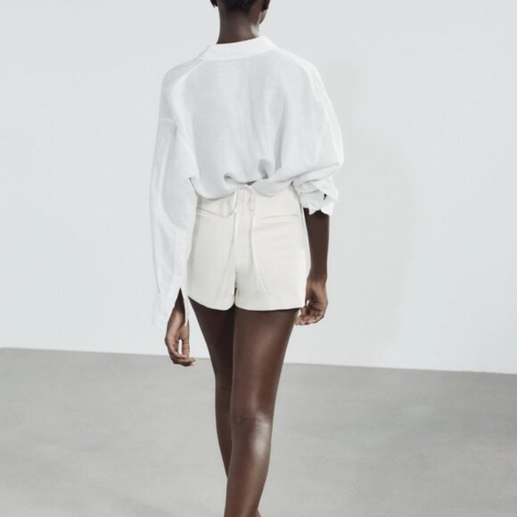 ZARA High-Waisted Skort in Oyster White Size XS New with Tags NWT 🤍 - Picture 4 of 14